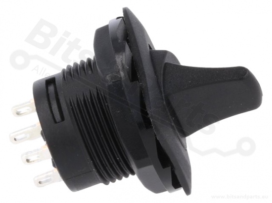 Toggle switch flat black double pole on/off DPDT 